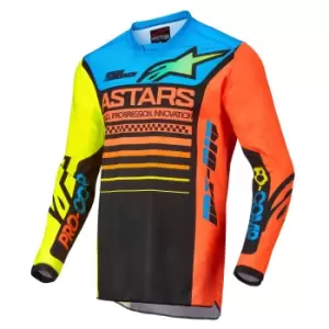 image of Alpinestars Racer Compass Jersey Black Yellow Fluo Coral M