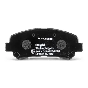 Image of DELPHI Brake pad set not prepared for wear indicator LP2031 Brake pads,Brake pad set, disc brake NISSAN,SUZUKI,Qashqai / Qashqai +2 I (J10, NJ10)