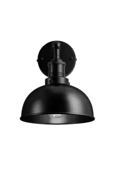 image of Brooklyn Dome Wall Light, 8 Inch, Black Holder