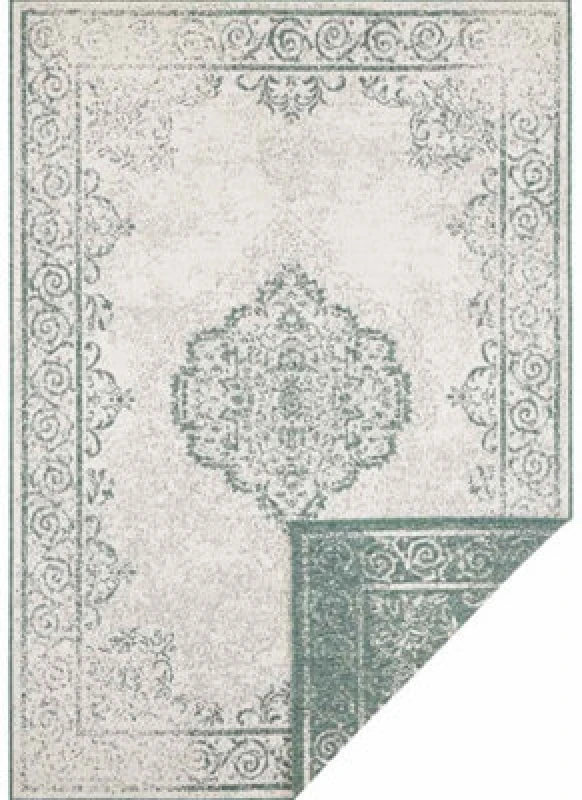 Image of THE RUGS Cebu Reversible Indoor Outdoor Rug Polypropylene Flatweave Durable in Green Size: 240cm x 340cm Green Unisex 240cm x 340 cm