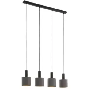 Eglo - Concessa 4 Lamp Straight Bar Pendant Ceiling Light Dark Brown