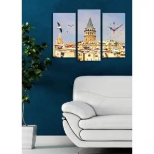 3PATCSMOR-5 Multicolor Decorative Canvas Wall Clock (3 Pieces)