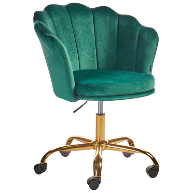 Image of Beliani Desk Chair Monticello Velvet Green