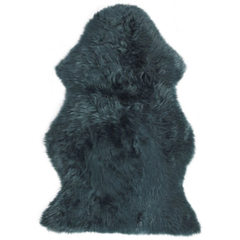 Image of Beliani Sheepskin Rug Uluru Dark Green 65 X 110 Cm