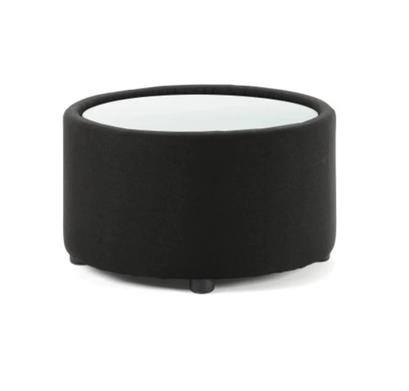 Image of Neo Neo Round Table Black Fabric with Glass Top NEOTABLEBLKFGT