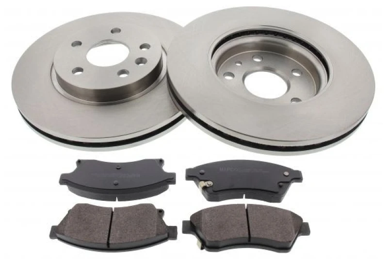 Image of MAPCO 47844 Brake disc and pads set Front Axle, Brake Disc Type: Vented, with acoustic wear warning Brake Set,disc brakes (3405)