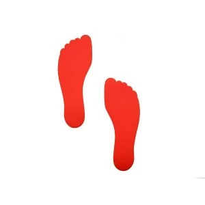 Image of Foot Floor Marker (Pack of 6) Red