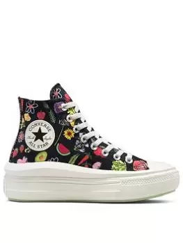 Image of Converse Chuck Taylor All Star Move Hi, Black, Size 3, Women