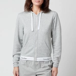 Image of Calvin Klein Womens Modern Cotton Zip Hoodie - Grey Heather - S