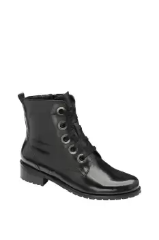 Image of Black 'Marti' Leather Ankle Boots