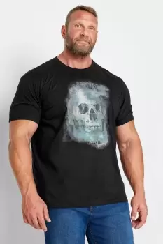 image of Blurred Skull Print T-Shirt