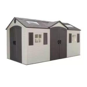 image of Lifetime 15 Ft X 8 Ft Outdoor Storage Shed- Brown