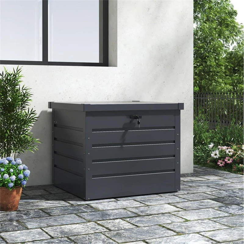 Image of Breeins 200L Metal Garden Storage Box Anthracite - Grey Grey L