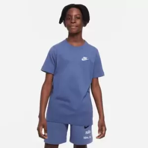 Image of Embroidered Logo T-Shirt in Cotton Mix with Short Sleeves