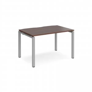 Image of Adapt II Single Desk 1200mm x 800mm - Silver Frame Walnut top