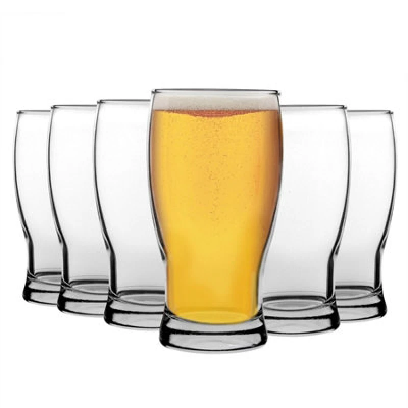 Image of LAV Belek Classic Pint Beer Glasses - 580ml - Clear - Pack of 6 Clear unisex