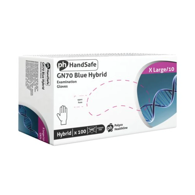 Image of Shield Vinyl/Nitrile Mix Powder Free Gloves XL (100 Pack) GN70 EXTRA LARGE