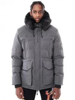 Image of Martique Icicle Frozen Layered Coat, Grey, Size XL, Men