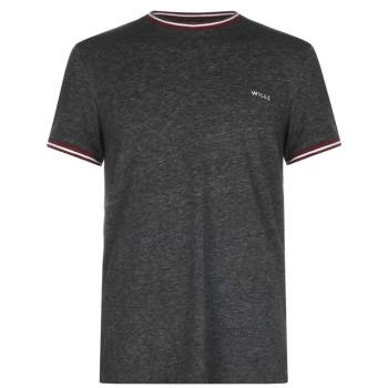 Image of Jack Wills Baildon Space Dye Ringer T-Shirt - Charcoal