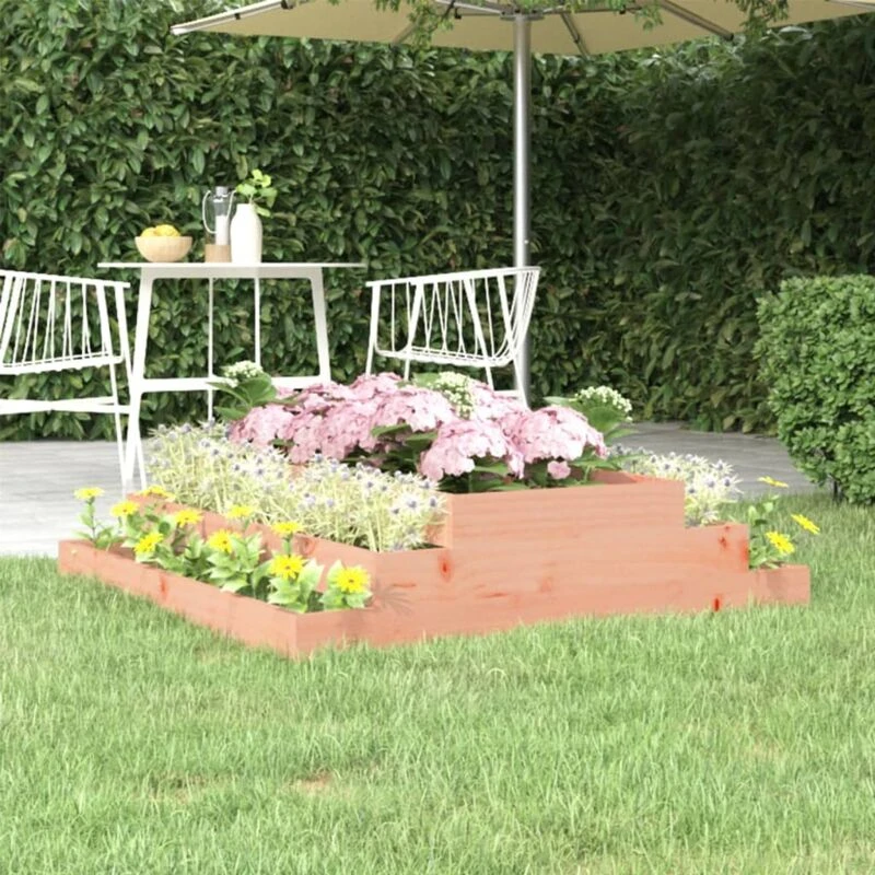 Image of vidaXL Planter 110x110x27cm Solid Wood Douglas, Brown 823904