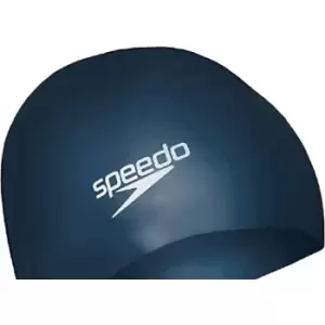 image of Speedo Long Hair Silicone Cap Blue Adult