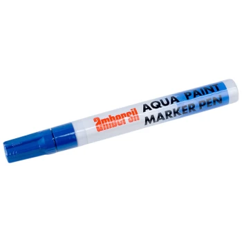 Image of Ambersil 32496-AA Aqua Paint Marker Pen 4mm - Blue