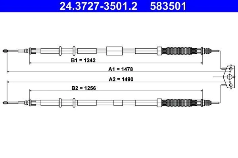 Image of Handbrake cable ATE 24.3727-3501.2