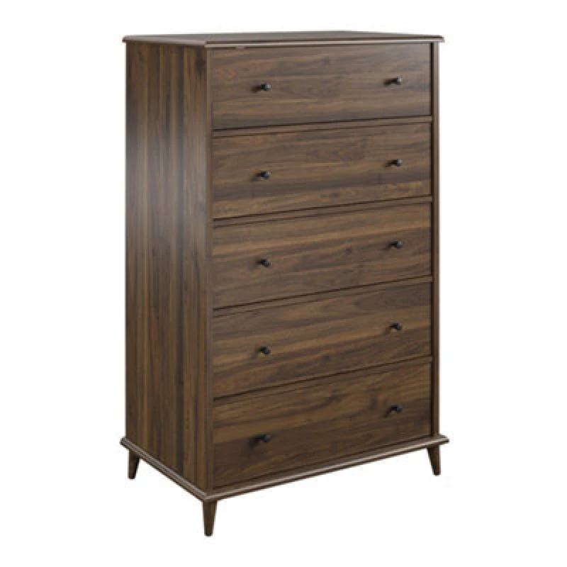 Image of Dorel Farnsworth 5 Drawer Dresser Walnut, Brown 9100222COMQEUK