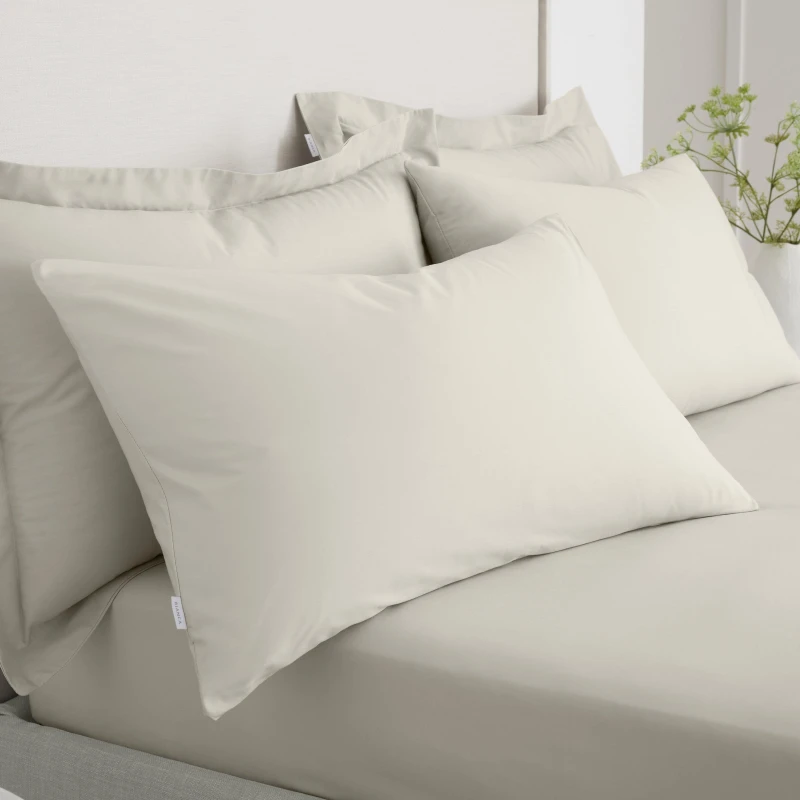 Image of Bianca '200 Thread Count Cotton Percale' Standard Pillowcase Pair Natural