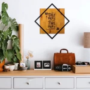 Image of The More You Learn Walnut Black Decorative Wooden Wall Accessory