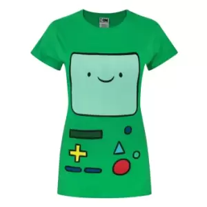 image of Adventure Time Womens/Ladies BMO T-Shirt (L) (Green)