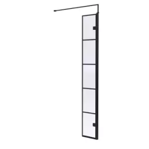 Image of Hudson Reed 300mm Wetroom Swing Screen With Framing - Matt Black