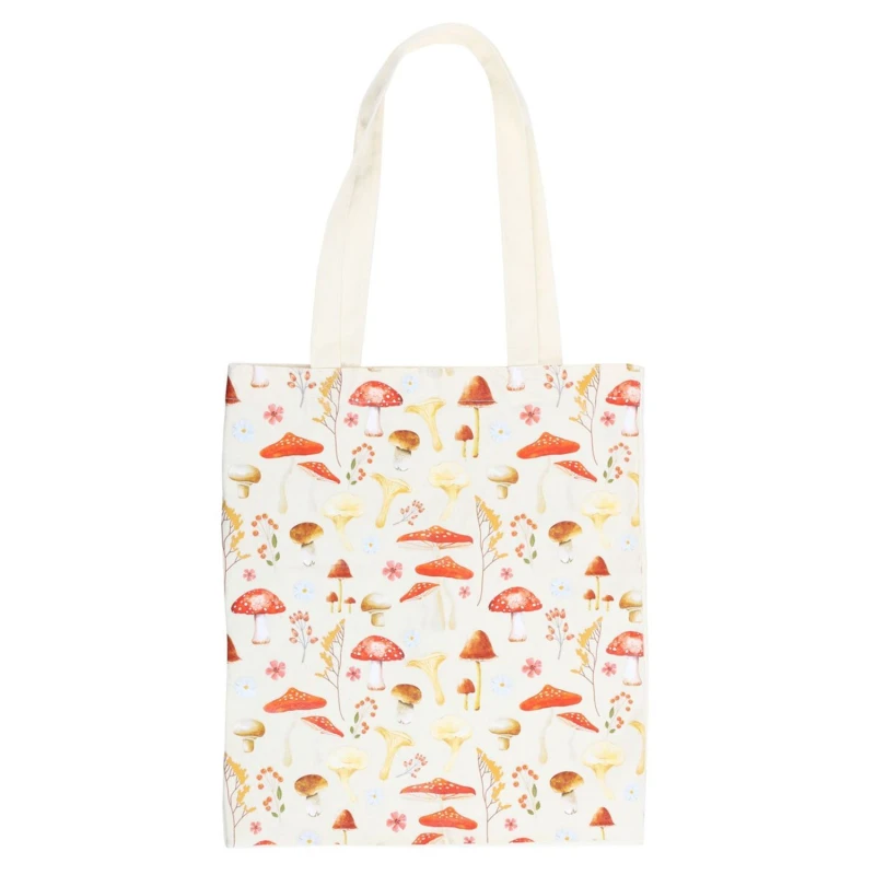 Image of Something Different Womens Mushroom Polycotton Tote Bag in White White Female One Size