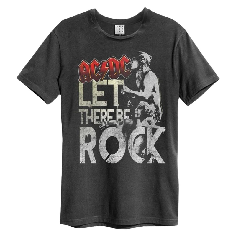 Image of Amplified Amplified Men Let There Be Rock AC DC T-Shirt in Charcoal Size: X-Small Charcoal XS Male 5063238201774
