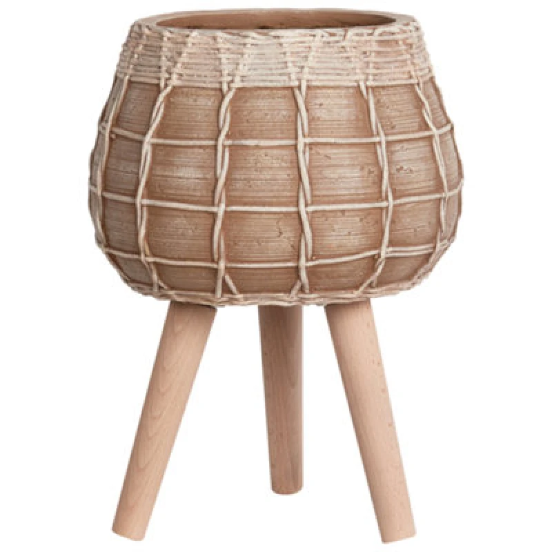 Image of Beliani Elevated Plant Pot Darmera 30 Cm Light Brown
