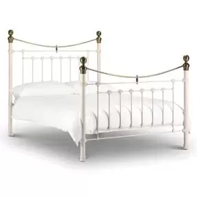 image of Julian Bowen Victoria Stone White Bed 135cm