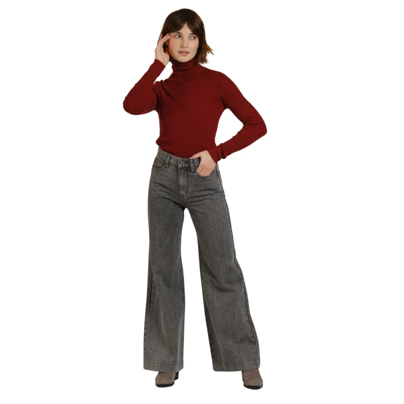 Image of F.A.M. Paris Womens wide-leg jeans F.A.M. Paris Fleure Gris Female M