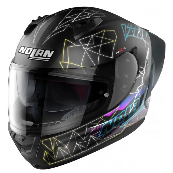 Image of Nolan N60-6 Sport Raindance 026 Flat Black Multicolor Full Face Helmet Size XS