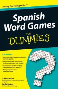 Image of Spanish Word Games for Dummies by Adam Cohen Book