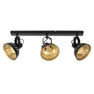 Image of Smedley Steampunk 3 Way Fitting in Black and Gold