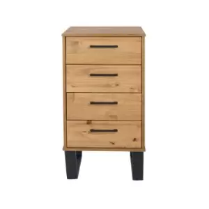 Image of 4 Drawer Narrow Chest Antique Waxed Pine