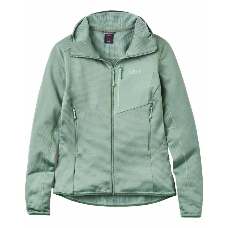 Image of Womens zip-up hoodie Rab Ascendor Light Vert Female XL