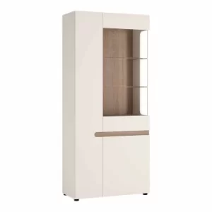 image of Chelsea Living Tall Wide Glazed Display Unit Left Hand Door, White Gloss