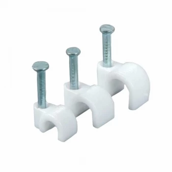 Image of Zexum White Round Flexi Cable Clips 100 Pack - 22-26mm