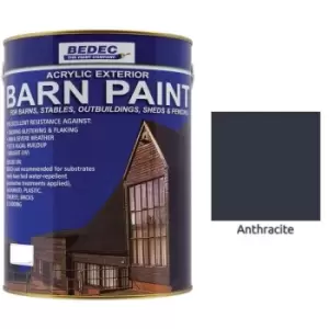 image of Bedec Barn Paint - Matt - Anthracite Grey (RAL 7016) - 2.5L - Anthracite Grey (RAL 7016)