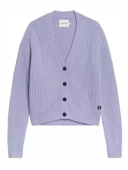Image of Calvin Klein Jeans Girls Super Soft Cardigan - Lavender, Lavender, Size Age: 10 Years, Women