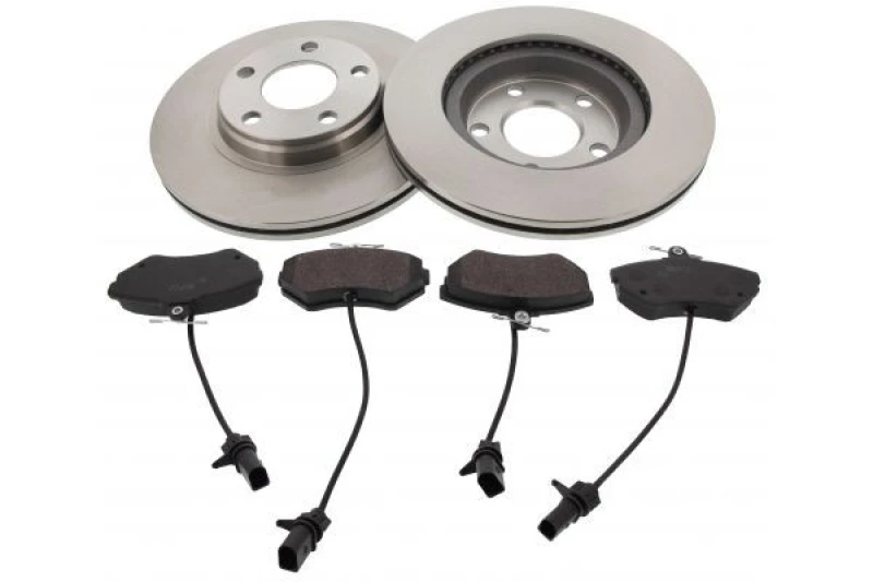 Image of MAPCO 47924 Brake disc and pads set Front Axle, Brake Disc Type: Vented, incl. wear warning contact, with anti-squeak plate Brake Set,disc brakes (34
