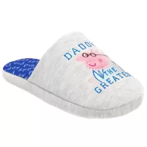 Image of Peppa Pig Mens Daddy Slippers (7 UK-8 UK) (Grey/Blue/Pink)