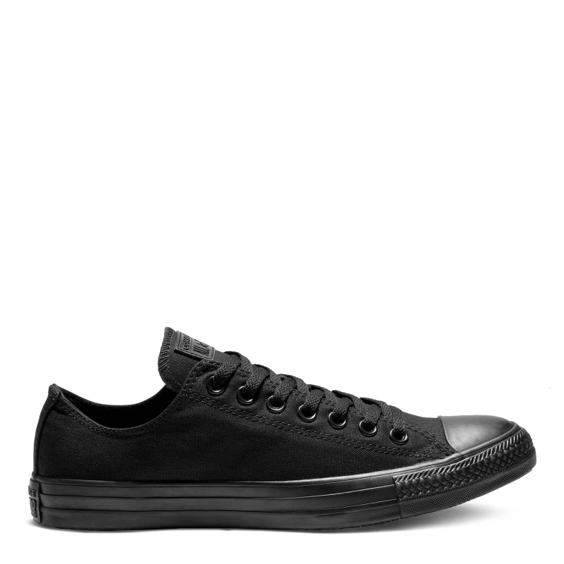 Image of Converse Black All Star Low Top Mono Canvas Trainers, 4.5