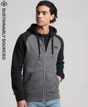 Image of Superdry Organic Cotton Vintage Logo Baseball Zip Hoodie